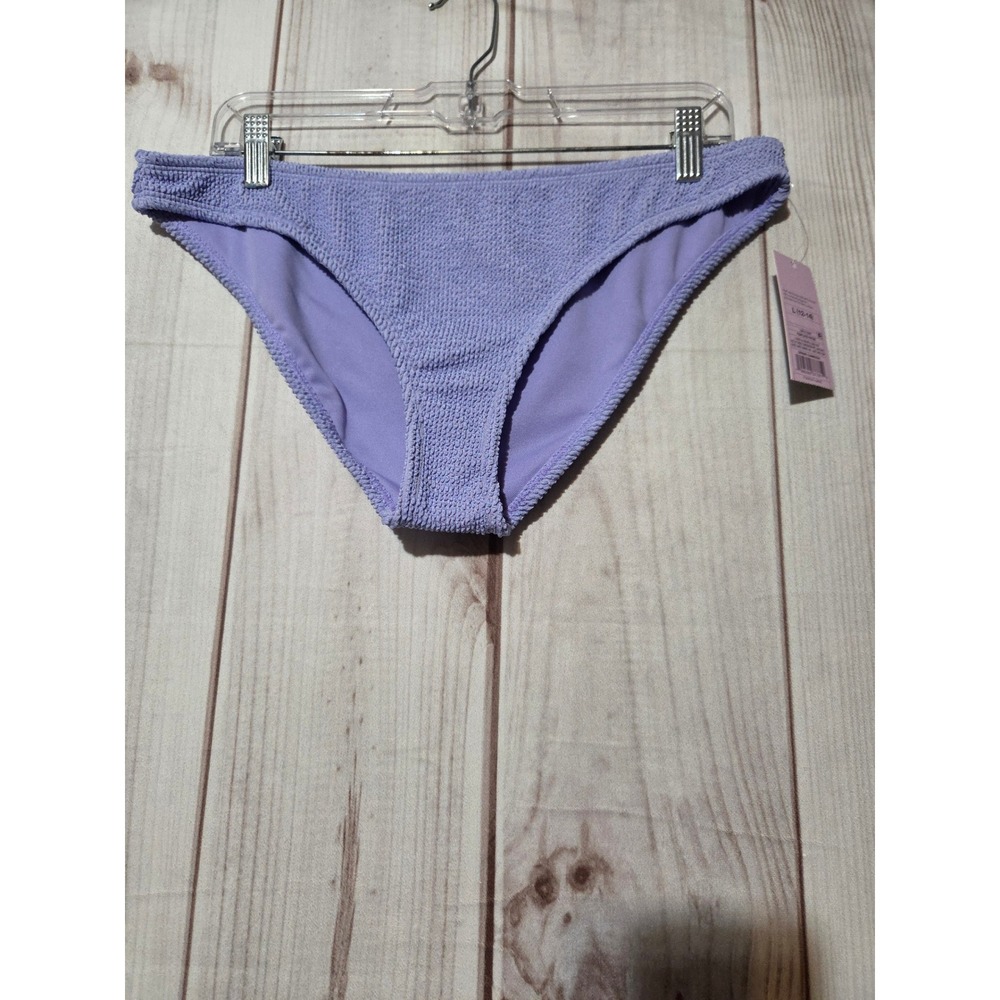 Wild Fable Purple Smocked Textured Low Rise Bikini Bottom Medium Coverage Large